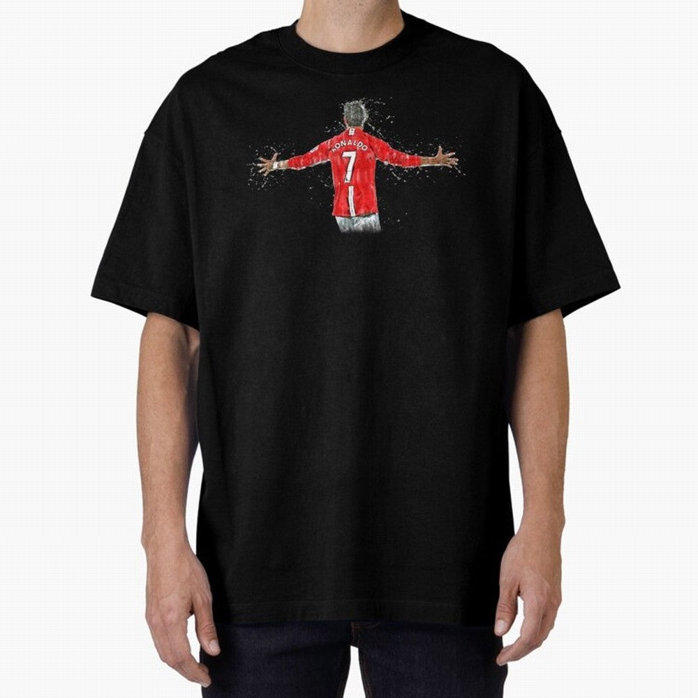 Cristiano Ronaldo in watercolor Oversized T-Shirt Feel the Trophy Chase of FIFA World Cup 2026 Spirit, Built around Portugal, Haaland, Global Supporter Spirit, Legendary Goals, National Colors and Tournament Celebration; Ideal for Fans Who Follow