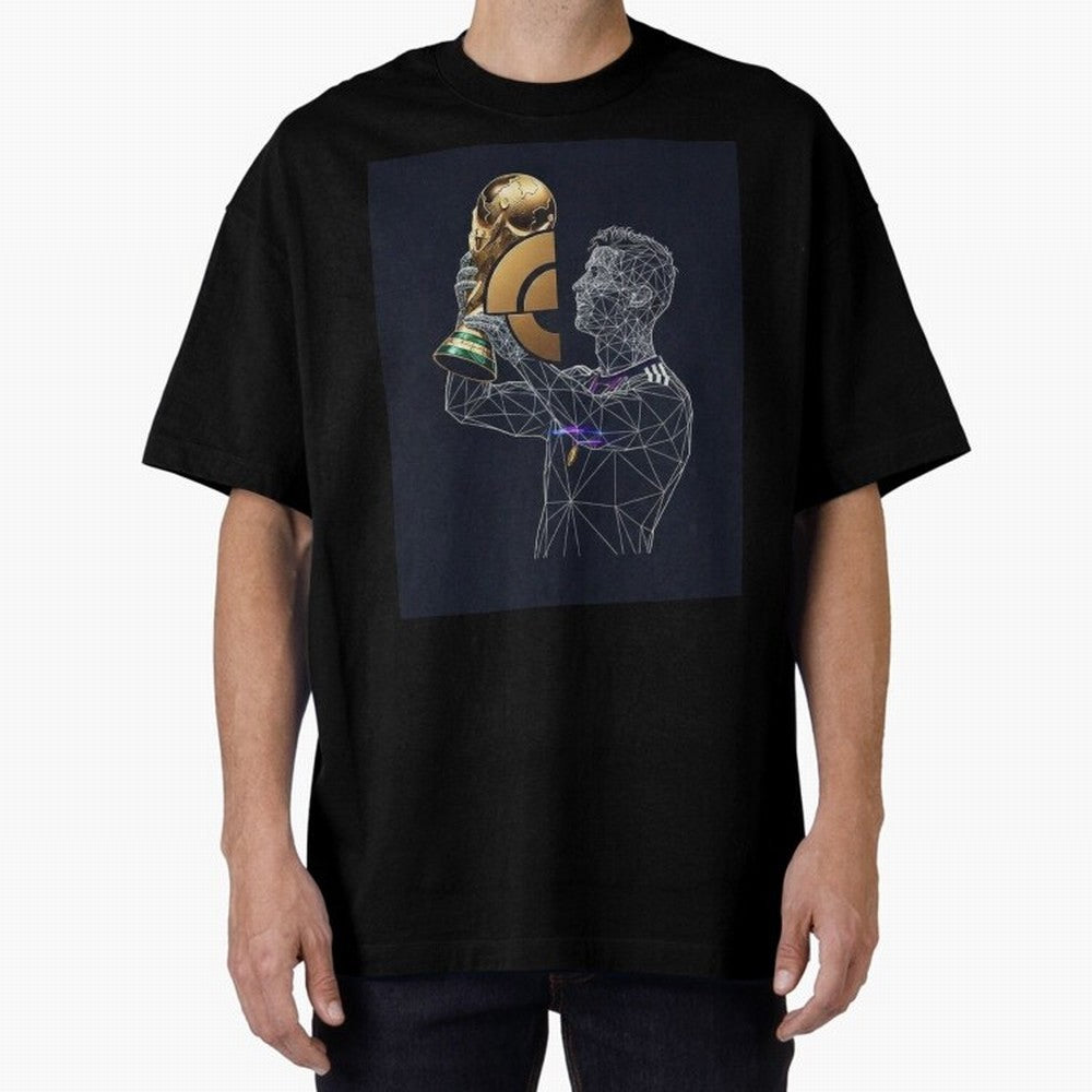 Digital Football Oversized T-Shirt Honor Football Greatness during FIFA World Cup 2026 Spirit, Inspired by England, France and Netherlands, CR7, Champion Mindset, Group Stage Buzz, Knockout Tension and Passionate Fan Culture; Great for Supporters