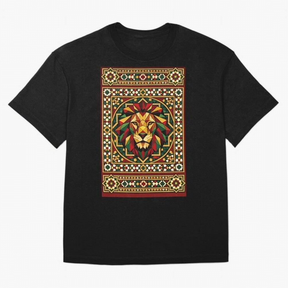Portuguese Geometric Lion Portrait Oversized T-Shirt Feel Match Day Hype around FIFA World Cup 2026, Messi, Neymar and Mbappe, Argentina, Supporter Pride, Iconic Celebrations, Legendary Names and Global Match Day Energy; Ideal for Passionate Fans