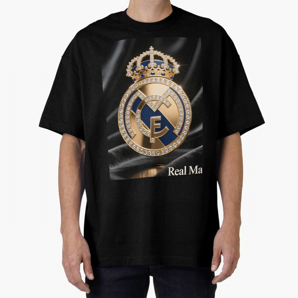 Gold Madrid Real Oversized T-Shirt Bring Match Day Fire to Match Day Hype around FIFA World Cup 2026 Group Stage, Messi, CR7 and Mbappe, France, Football History, Final Match Energy, Crowd Noise and Once in a Lifetime Moments; Ideal for Passionate