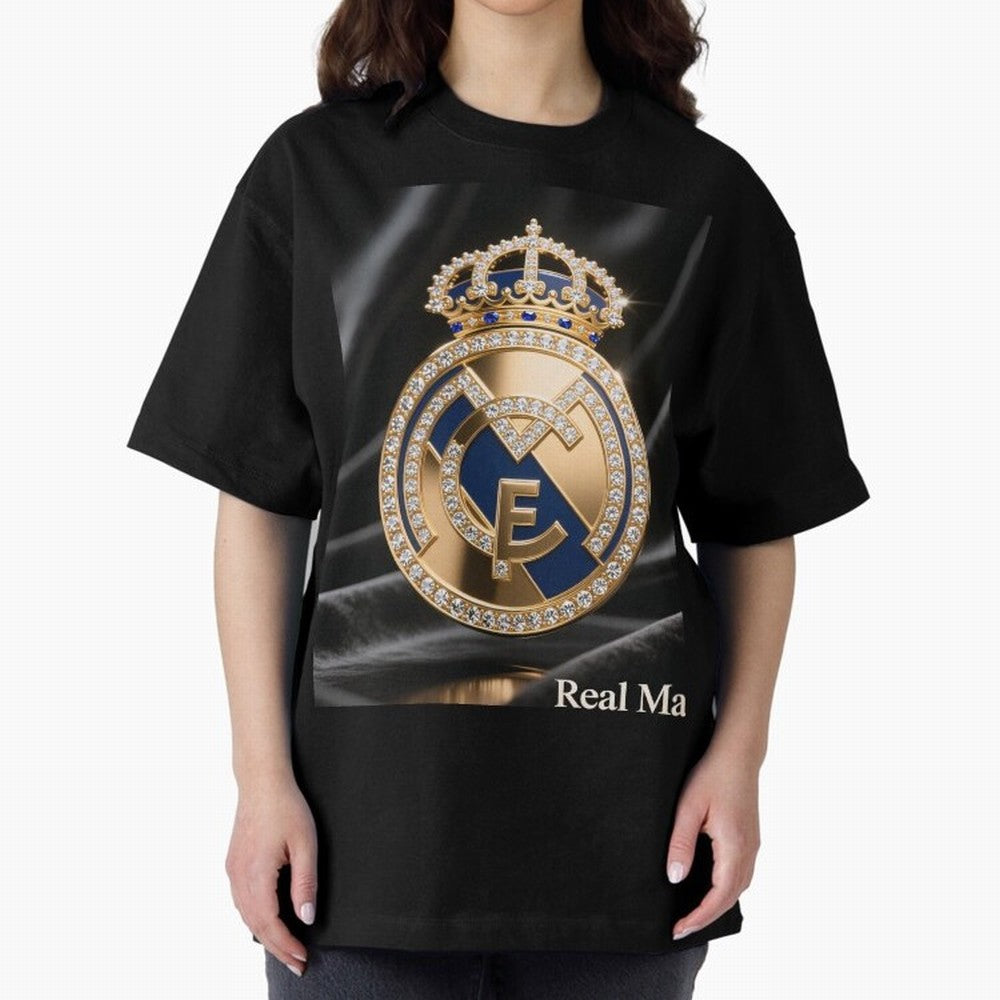 Gold Madrid Real Oversized T-Shirt Bring Match Day Fire to Match Day Hype around FIFA World Cup 2026 Group Stage, Messi, CR7 and Mbappe, France, Football History, Final Match Energy, Crowd Noise and Once in a Lifetime Moments; Ideal for Passionate