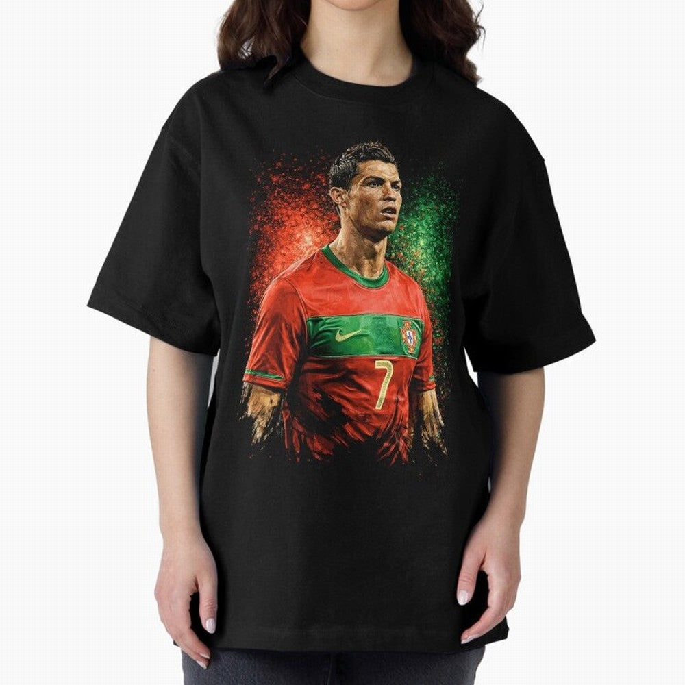 Cristiano Ronaldo Football Legend Oversized T-Shirt Fuel Global Football Passion for FIFA World Cup 2026, Inspired by Messi, Neymar and Mbappe, Spain and Netherlands, Vintage Soccer Flavor, Modern Football Stars, National Flags and Final Night