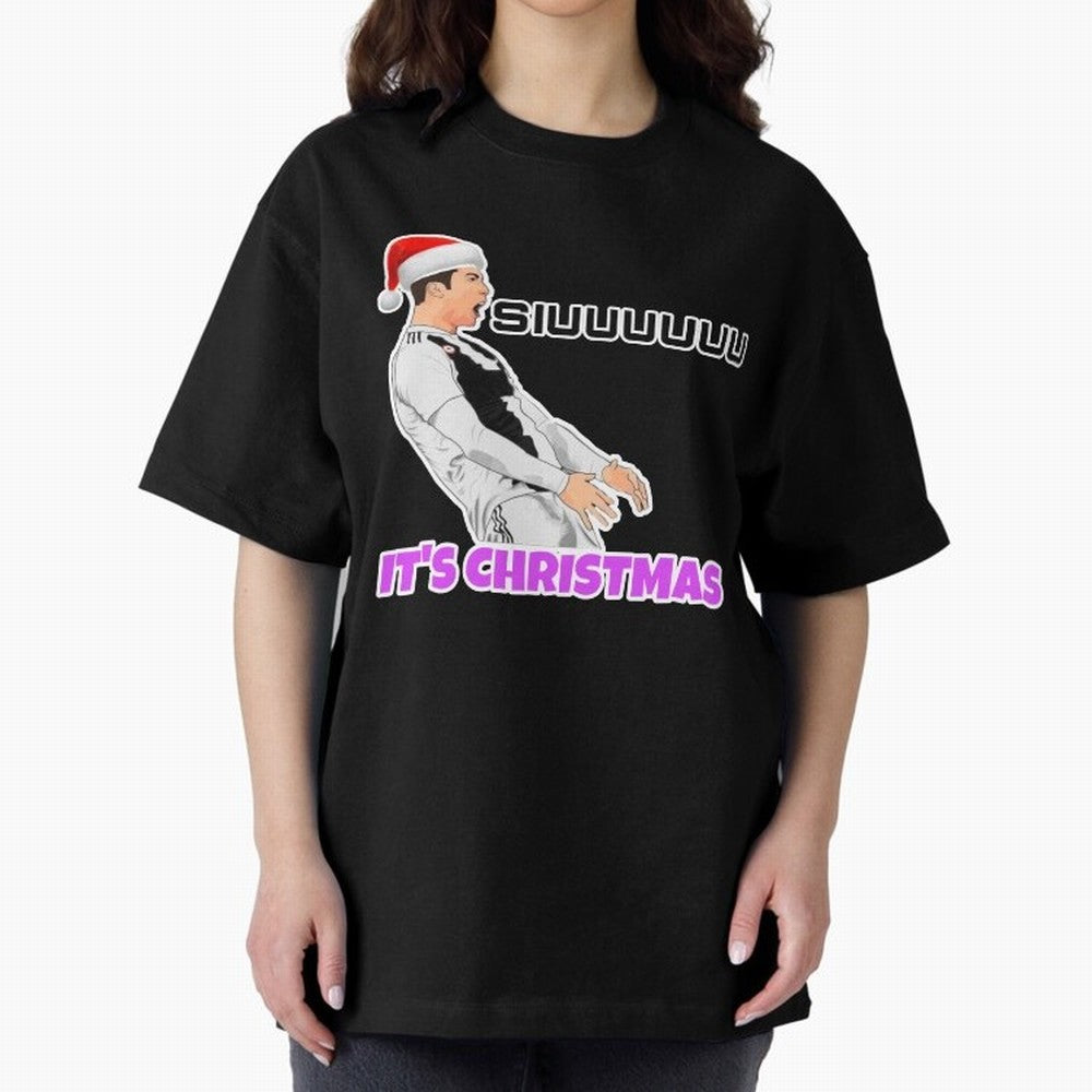 It¡¯s Christmas siuuu CR7 funny Oversized T-Shirt Feel International Energy from FIFA World Cup 2026 Inspired by Mbappe, Spain Energy, Soccer Culture, Superstar Moments, National Team Dreams and Competitive Fire; Great for Watch Parties, Sports