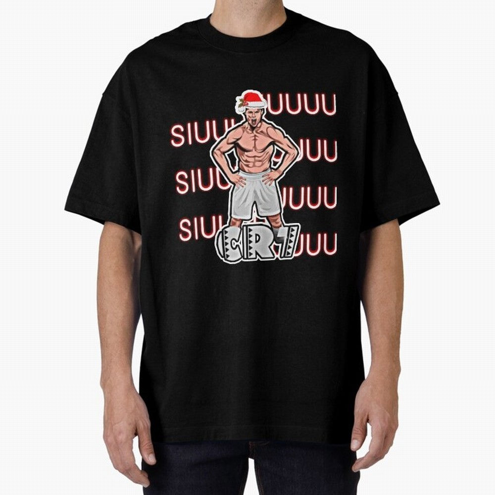 Siuuu cr7 christmas Oversized T-Shirt Celebrate Global Football Passion for FIFA World Cup 2026, with CR7 and Messi, Germany, Global Supporter Spirit, Legendary Goals, National Colors and Tournament Celebration; Great for Supporters Who Love