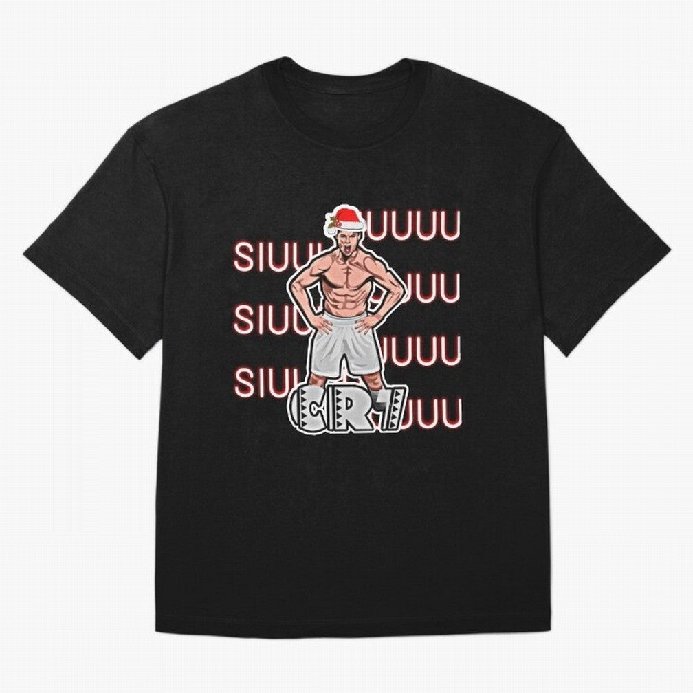 Siuuu cr7 christmas Oversized T-Shirt Celebrate Global Football Passion for FIFA World Cup 2026, with CR7 and Messi, Germany, Global Supporter Spirit, Legendary Goals, National Colors and Tournament Celebration; Great for Supporters Who Love