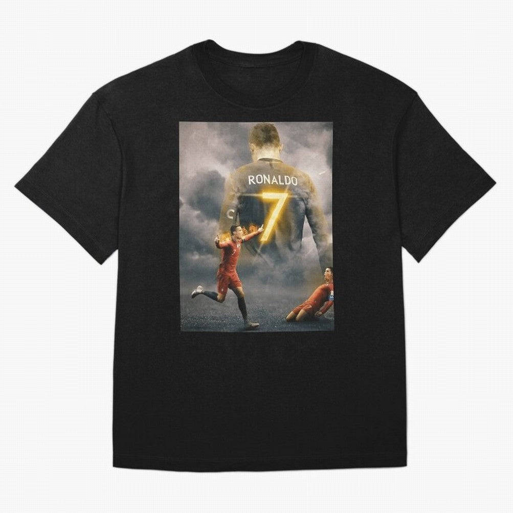 Aesthetic Ronaldo Poster Oversized T-Shirt Honor Football Greatness during FIFA World Cup 2026 USA Canada Mexico for Fans of Haaland and England, Bringing Stadium Chants, National Pride, Trophy Dreams and Unforgettable Football Memories; Made for