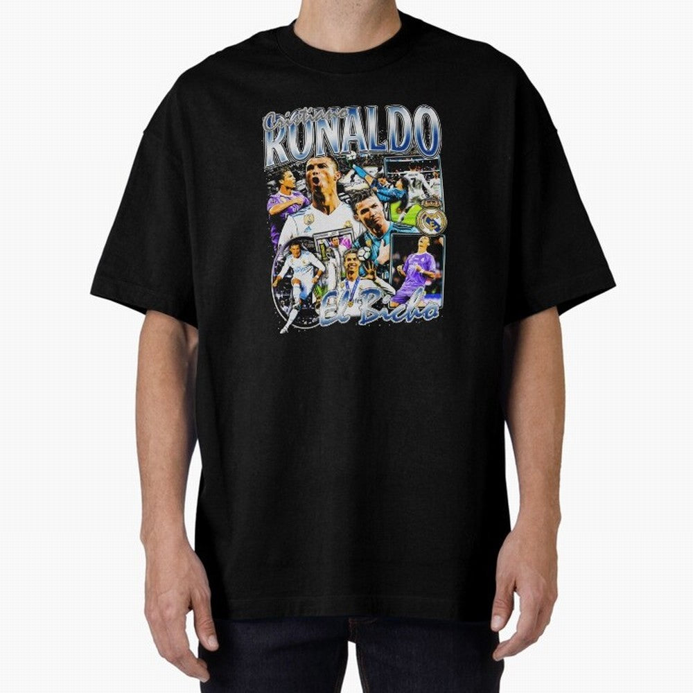 Cristiano Ronaldo El Bicho Oversized T-Shirt Stand Out with Spirit from FIFA World Cup 2026 Group Stage for Fans of Mbappe and Neymar and Brazil, Bringing Tournament Hype, Historic Matchups, Family Viewing Parties and Global Sports Pride; Great for