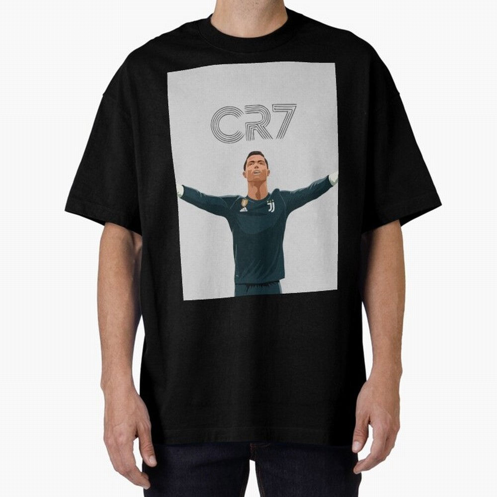 Cristiano Ronaldo CR7 Juventus T-shirt Design Oversized T-Shirt Relive Legendary Nights from FIFA World Cup 2026 Featuring Haaland and Mbappe, Portugal Energy, Vintage Soccer Flavor, Modern Football Stars, National Flags and Final Night Emotion;