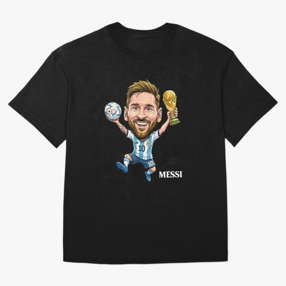 Messi Campion Oversized T-Shirt Honor FIFA World Cup 2026 Spirit, Highlighting England, France and Netherlands, Mbappe and Neymar, Stadium Chants, National Pride, Trophy Dreams and Unforgettable Football Memories; Created for Match Day Parties,
