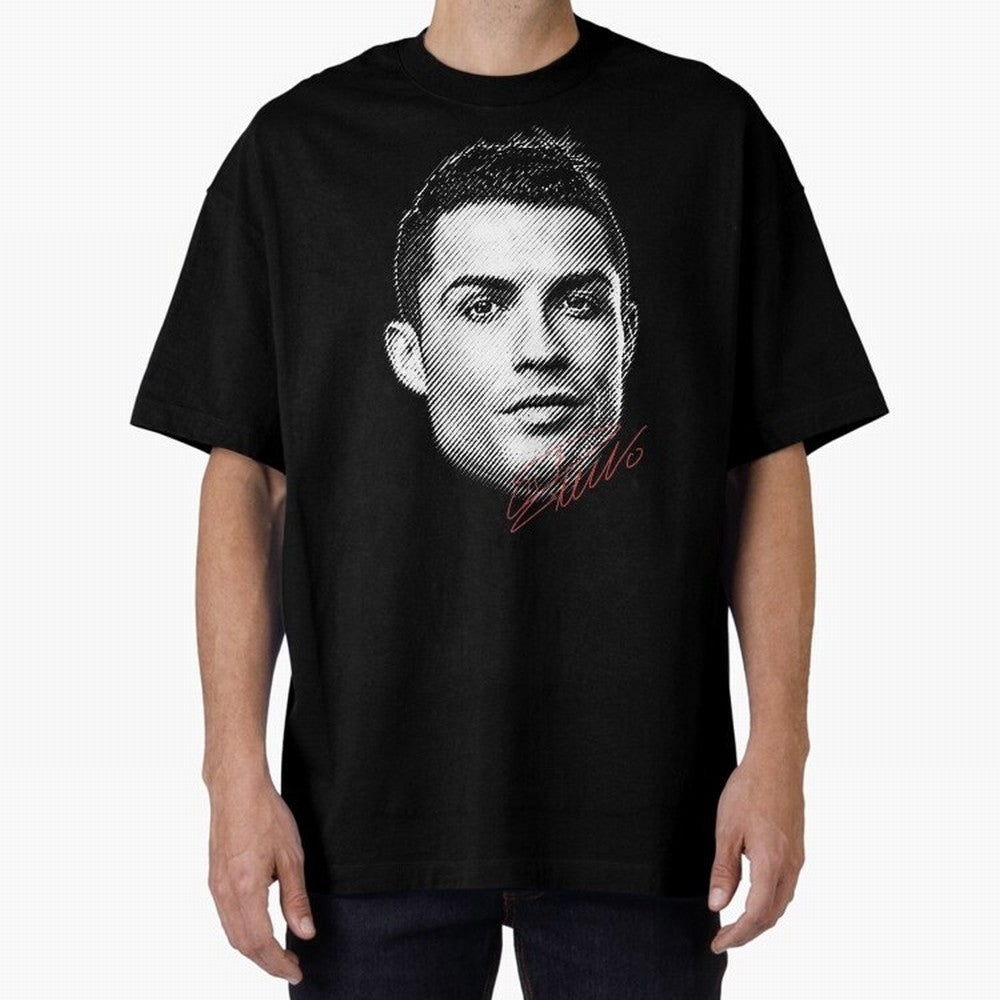 Cr7 Oversized T-Shirt Celebrate Rivalries and Pride in Global Football Passion for FIFA World Cup 2026 Group Stage, with CR7 and Messi, England and Germany, Championship Spirit, Famous Goals, Roaring Crowds and International Football Unity; Ideal