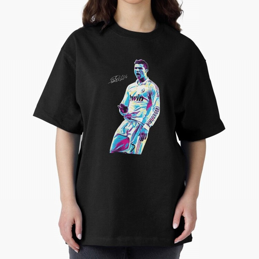 Cristiano Ronaldo Oversized T-Shirt Carry the FIFA World Cup 2026 Group Stage Journey through Messi Highlights, Portugal, Spain and Germany Pride, Retro Football Energy, Iconic Rivalries, Trophy Chase Drama and Stadium Atmosphere; Created for Match