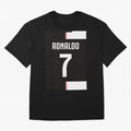 Ronaldo 7 Juventus 19-20 Retro Jersey Oversized T-Shirt Show Match Day Excitement for FIFA World Cup 2026 Spirit, with England, Messi and Cristiano Ronaldo, Football Festival Excitement, Trophy Ambitions, Country Rivalries and Star Player Buzz;