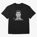 Cristiano Ronaldo T-Shirt Big Face Young Ronaldo - Black and White Oversized T-Shirt Feel the Trophy Chase of Global Football Passion for FIFA World Cup 2026 Group Stage, Filled with Messi, Neymar and Mbappe, England, France and Netherlands,