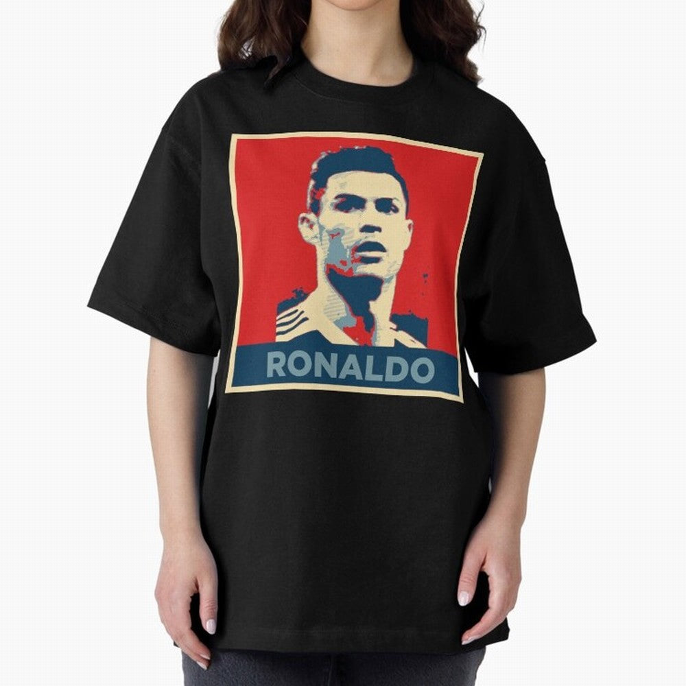 Cristiano Ronaldo Obama Style Oversized T-Shirt Bring Home FIFA World Cup 2026 USA Canada Mexico Celebrating Messi, CR7 and Mbappe, Netherlands Energy, Championship Spirit, Famous Goals, Roaring Crowds and International Football Unity; Built for