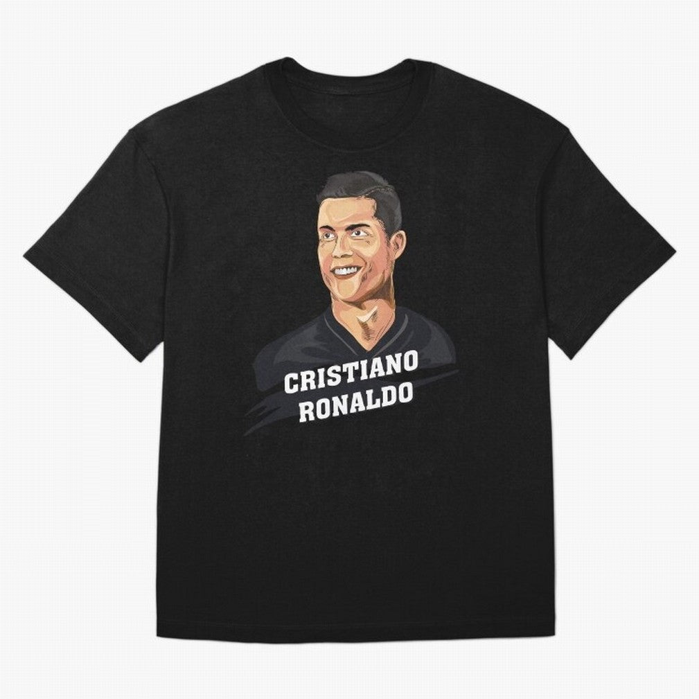 Cristiano Ronaldo Portrait Oversized T-Shirt Create FIFA World Cup 2026 USA Canada Mexico for Fans of Messi and Germany, Bringing Football Festival Excitement, Trophy Ambitions, Country Rivalries and Star Player Buzz; Great for Supporters Who Love