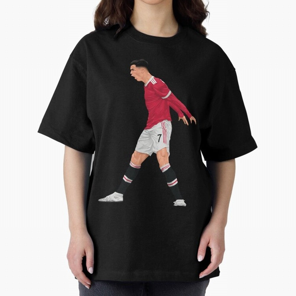 Cristiano Ronaldo Celebration Oversized T-Shirt Feel the Roar of FIFA World Cup 2026 Spirit, Highlighting England and Germany, Cristiano Ronaldo, Haaland and CR7, Football History, Final Match Energy, Crowd Noise and Once in a Lifetime Moments;