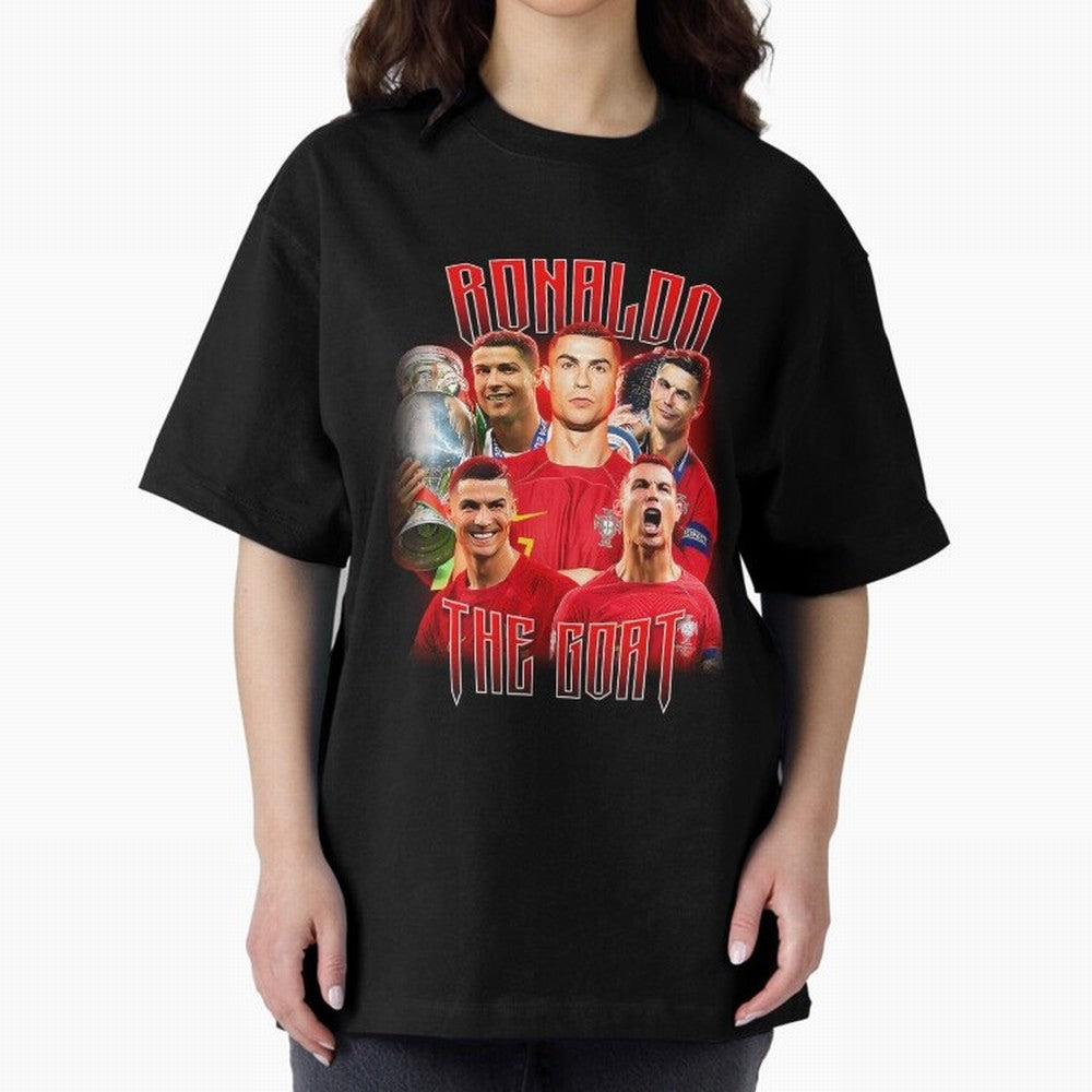 Cristiano Ronaldo The Goat Bootleg Oversized T-Shirt Bring FIFA World Cup 2026 USA Canada Mexico Capturing Messi, Argentina, France and Brazil Energy, Football Passion, Legendary Performances, Festival Vibes and Supporter Community; Created for