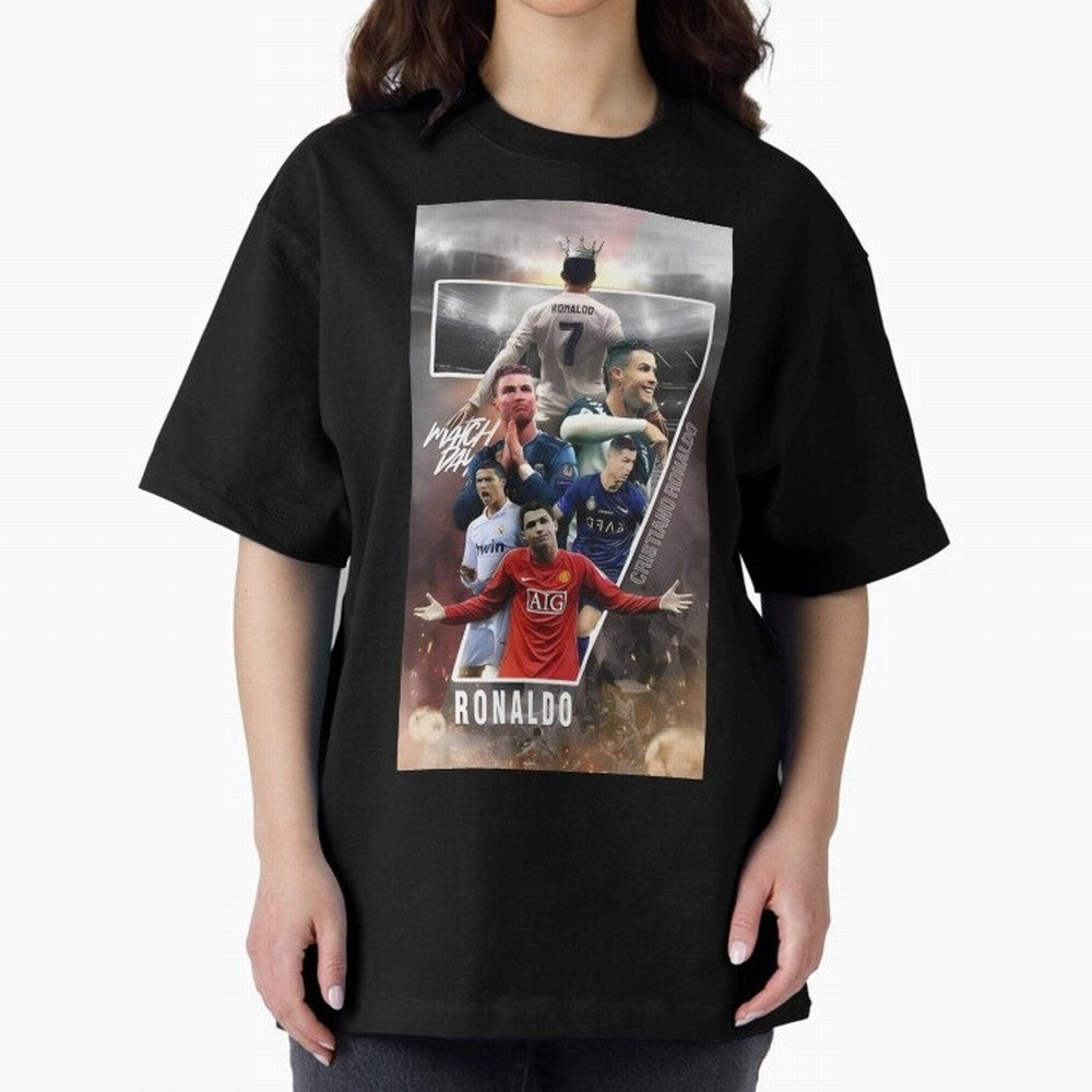 Cr7 wallpaper Oversized T-Shirt Celebrate Every Goal in Global Football Passion for FIFA World Cup 2026 USA Canada Mexico, Inspired by Neymar, Haaland and Cristiano Ronaldo, France, Football History, Final Match Energy, Crowd Noise and Once in a