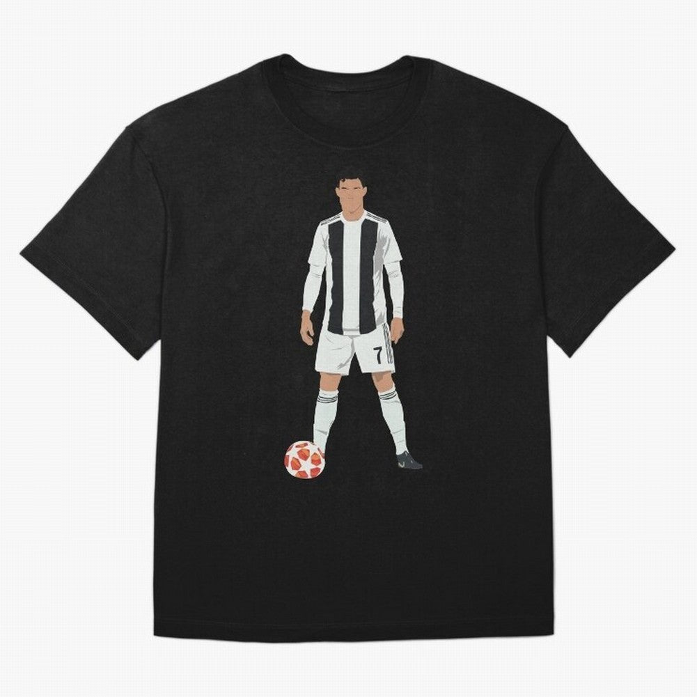 Ronaldo Stance Oversized T-Shirt Show Passion for the Stars of FIFA World Cup 2026 for Fans of Haaland and Mbappe and Portugal, Bringing Global Supporter Spirit, Legendary Goals, National Colors and Tournament Celebration; Ideal for Passionate Fans