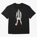 Ronaldo Stance Oversized T-Shirt Show Passion for the Stars of FIFA World Cup 2026 for Fans of Haaland and Mbappe and Portugal, Bringing Global Supporter Spirit, Legendary Goals, National Colors and Tournament Celebration; Ideal for Passionate Fans