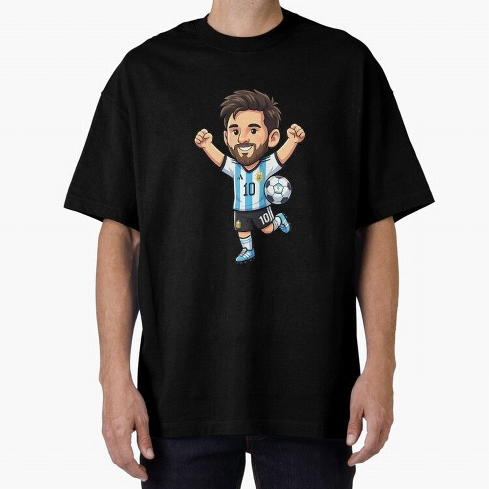 Cute Football Champion Cartoon Design Oversized T-Shirt Capture FIFA World Cup 2026 USA Canada Mexico Driven by CR7, Portugal Energy, Stadium Chants, National Pride, Trophy Dreams and Unforgettable Football Memories; Created for Match Day Parties,