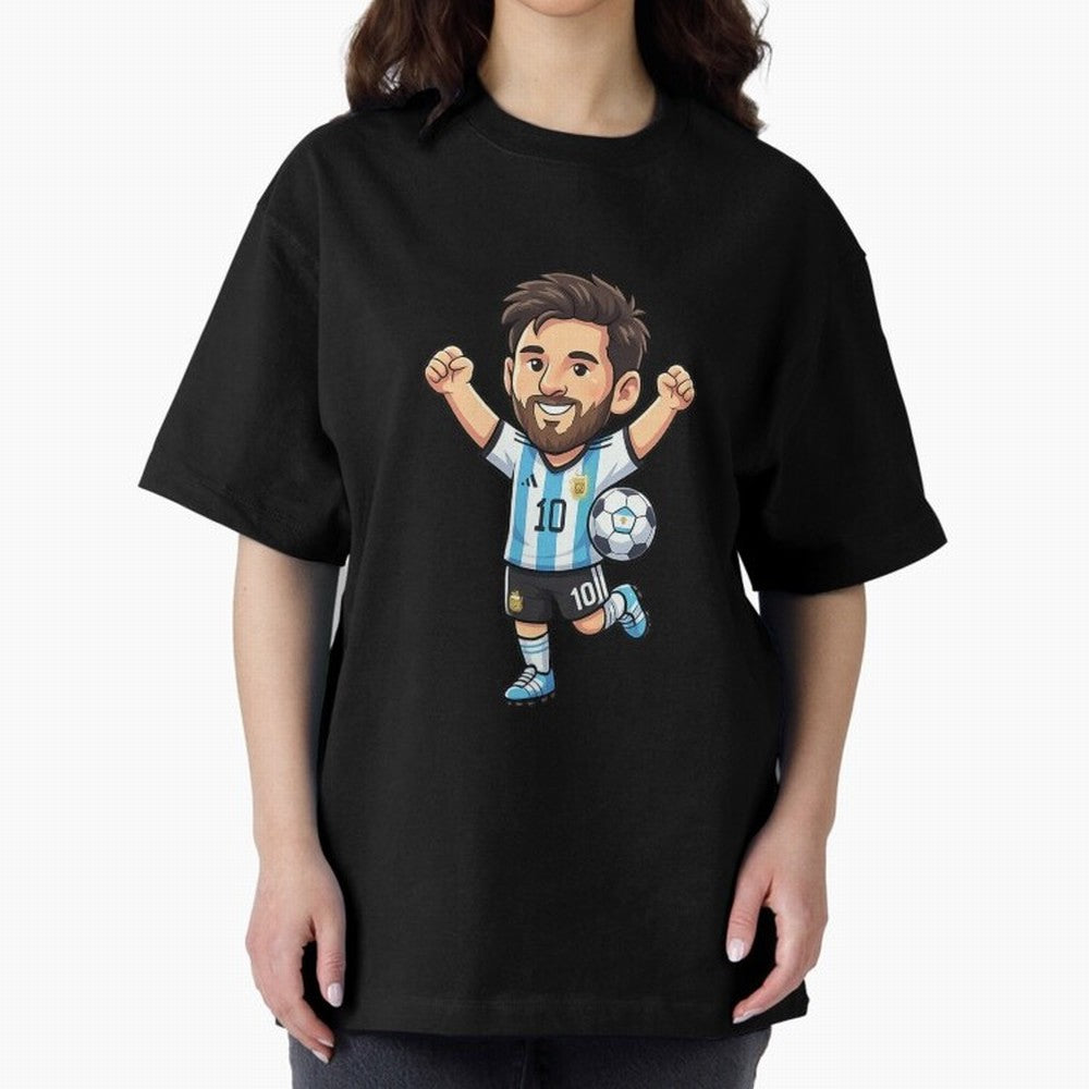 Cute Football Champion Cartoon Design Oversized T-Shirt Capture FIFA World Cup 2026 USA Canada Mexico Driven by CR7, Portugal Energy, Stadium Chants, National Pride, Trophy Dreams and Unforgettable Football Memories; Created for Match Day Parties,