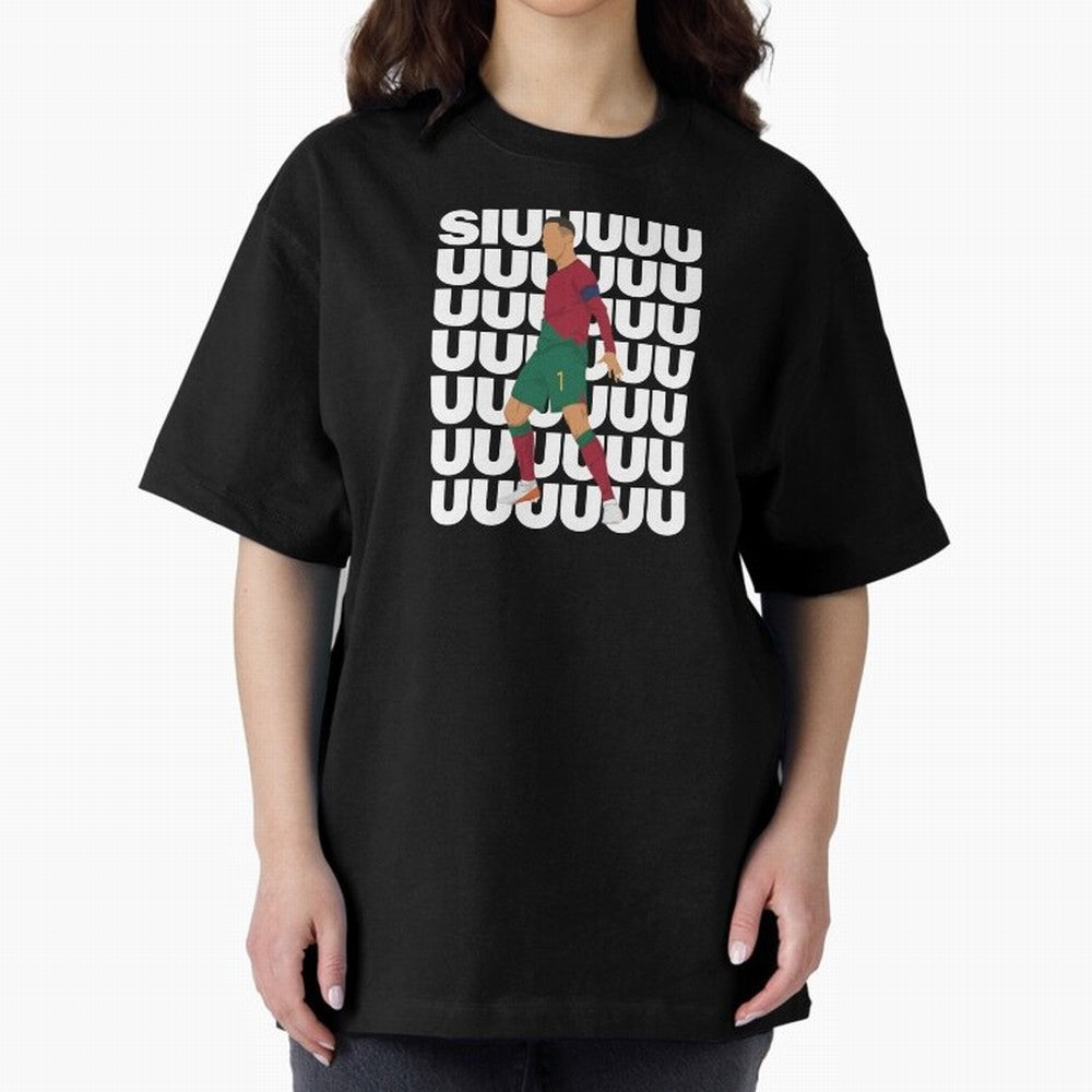 SIUUUUUU! Ronaldo Oversized T-Shirt Share the Excitement of FIFA World Cup 2026 Group Stage for Fans of Haaland and Mbappe and England and Germany, Bringing Championship Spirit, Famous Goals, Roaring Crowds and International Football Unity; Built
