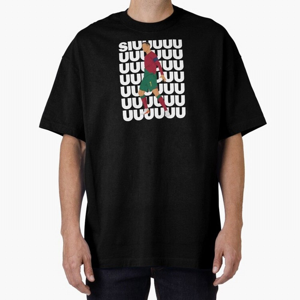 SIUUUUUU! Ronaldo Oversized T-Shirt Share the Excitement of FIFA World Cup 2026 Group Stage for Fans of Haaland and Mbappe and England and Germany, Bringing Championship Spirit, Famous Goals, Roaring Crowds and International Football Unity; Built
