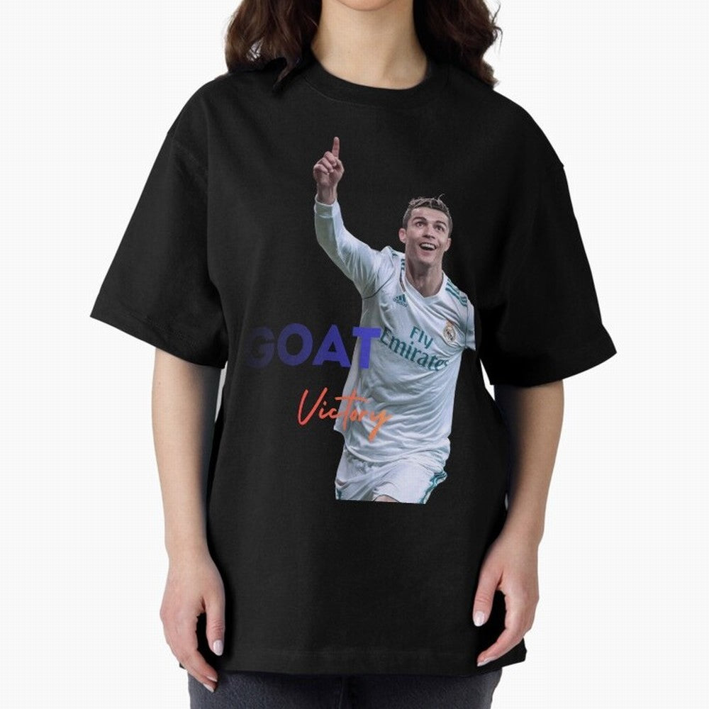 Goat CR7 MIndset Oversized T-Shirt Honor the Football Icons of FIFA World Cup 2026 USA Canada Mexico for Fans of Neymar and England, Bringing Classic Soccer Heritage, Championship Pressure, Fan Loyalty and International Pride; Made for Collectors