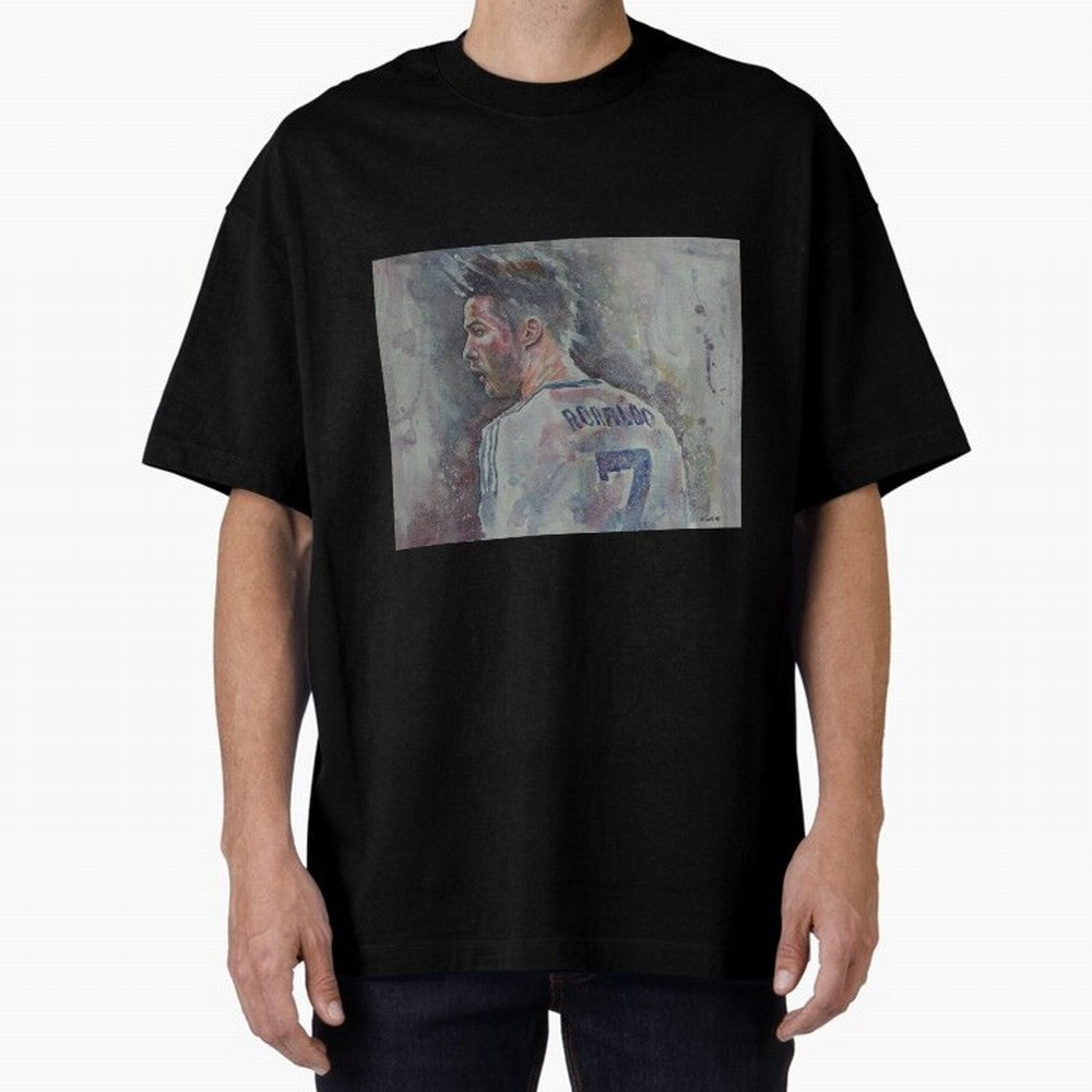 Cristiano Ronaldo - Portrait 1 Oversized T-Shirt Cheer for Match Day Hype around FIFA World Cup 2026, CR7, Argentina, Stadium Memories, Football Loyalty, International Chants and Championship Tradition; Great for Supporters Who Love Legendary