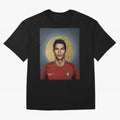Cristiano Ronaldo CR7 Saint Portugal Football Legend Fan Art Oversized T-Shirt Show Passion for the Stars of FIFA World Cup 2026 USA Canada Mexico Spirit, Connected to Argentina, France and Brazil, Neymar, Haaland and Cristiano Ronaldo, Global