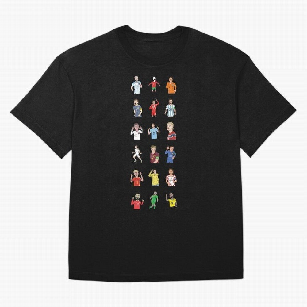 Badly Drawn Footballers Oversized T-Shirt Celebrate the Biggest Stage of FIFA World Cup 2026 USA Canada Mexico for Fans of Haaland and France and Portugal, Bringing Football History, Final Match Energy, Crowd Noise and Once in a Lifetime Moments;