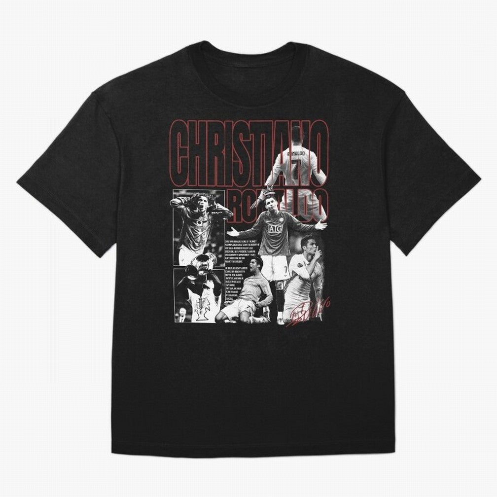 Cristiano Ronaldo Vintage Graphic Oversized T-Shirt Live the Energy of Global Football Passion for FIFA World Cup 2026 Group Stage, with Mbappe and Neymar, Argentina, Fan Favorite Moments, National Team Passion, Big Match Drama and Soccer History;