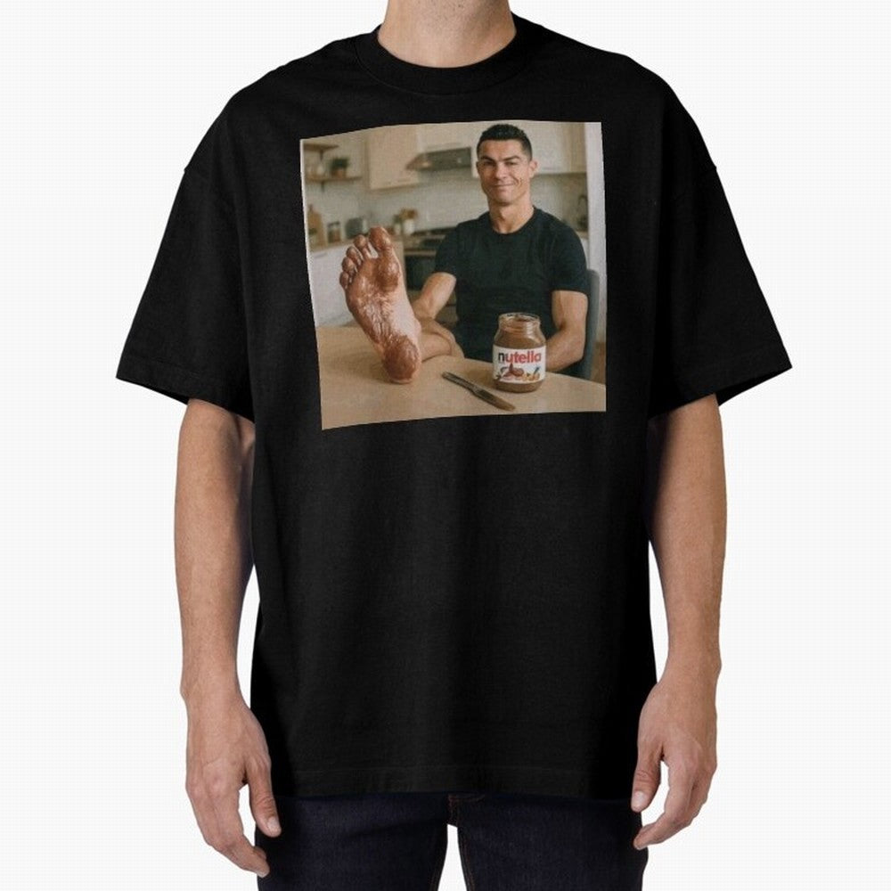 Ronaldo Nutella (LOW RES) Oversized T-Shirt Fuel the Hype around the FIFA World Cup 2026 Journey through CR7 Highlights, Portugal Pride, Match Day Excitement, Supporter Culture, Golden Goals and Global Football Passion; Ideal for Fans Who Follow