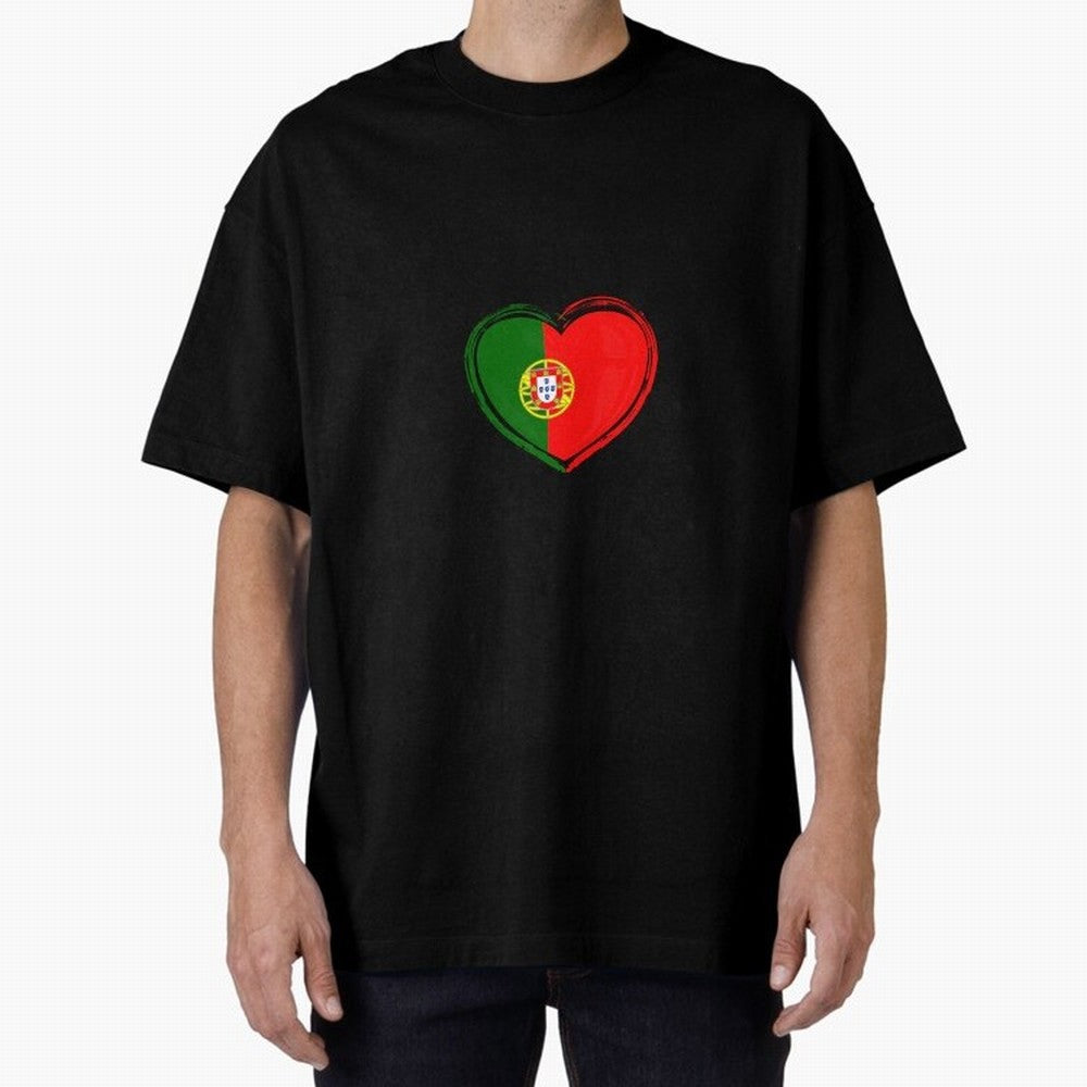 Portugal Oversized T-Shirt Celebrate Football Dreams Across Global Football Passion for FIFA World Cup 2026 Group Stage, Centered on Haaland, Portugal, Global Supporter Spirit, Legendary Goals, National Colors and Tournament Celebration; Perfect