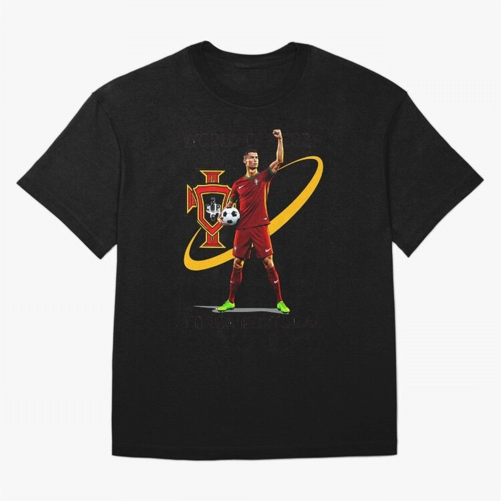 FIFA World Cup 2026 - Portugal Fan Oversized T-Shirt Represent Football Lovers during FIFA World Cup 2026 Group Stage Highlighting CR7 and Messi, England Energy, Sports Nostalgia, International Competition, Famous Players and Unforgettable