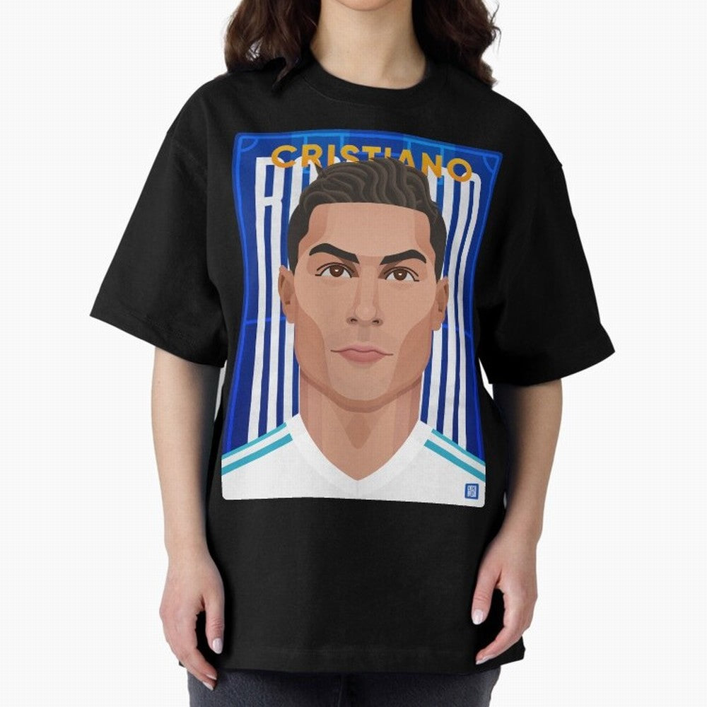 Cristiano Ronaldo (RM) | The Commander Oversized T-Shirt Carry the Colors and Pride of Global Football Passion for FIFA World Cup 2026, Connected to Neymar, Haaland and Cristiano Ronaldo, Argentina, Stadium Chants, National Pride, Trophy Dreams and