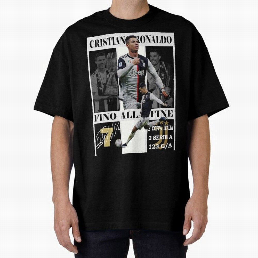 Cristiano Ronaldo Juventus Poster - Iconic CR7 Turin Fan Art Print Oversized T-Shirt Make Game Day About the FIFA World Cup 2026 Group Stage Journey through Mbappe and Neymar Highlights, England and Germany Pride, Goal Celebration Energy, Supporter