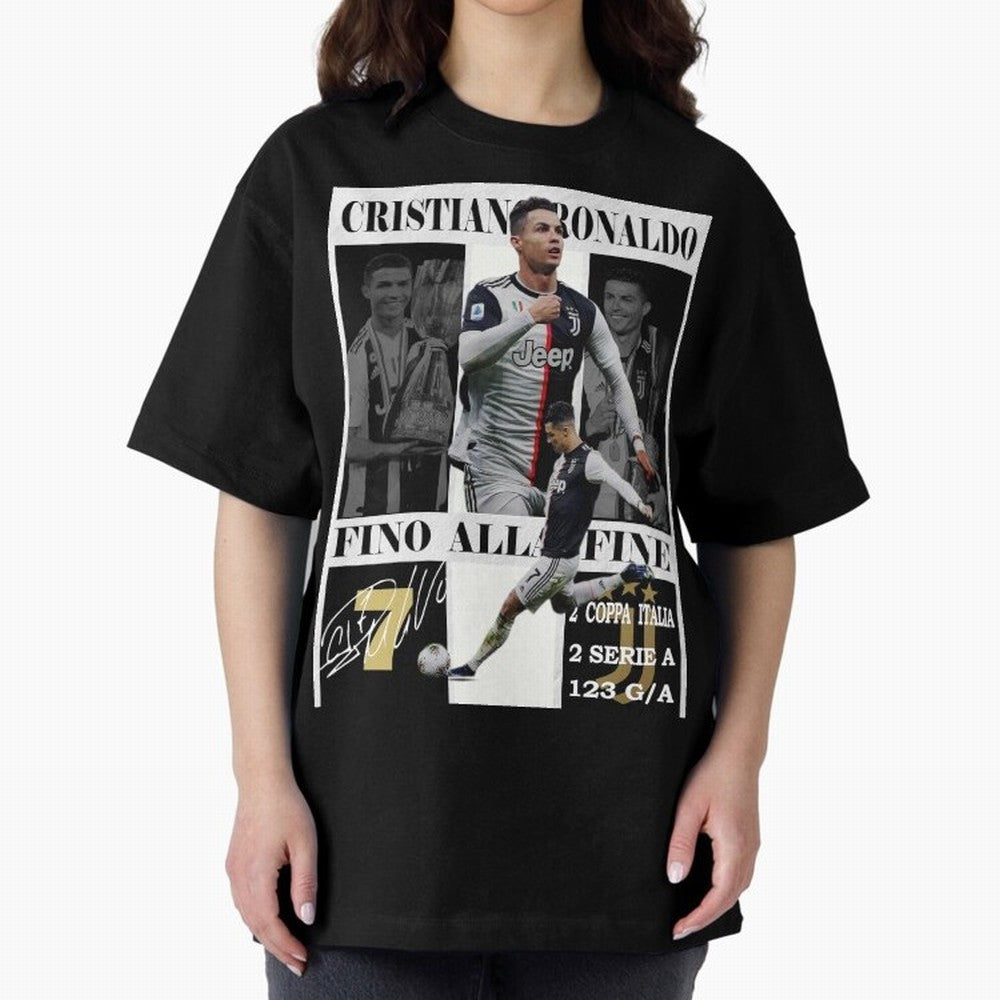 Cristiano Ronaldo Juventus Poster - Iconic CR7 Turin Fan Art Print Oversized T-Shirt Make Game Day About the FIFA World Cup 2026 Group Stage Journey through Mbappe and Neymar Highlights, England and Germany Pride, Goal Celebration Energy, Supporter