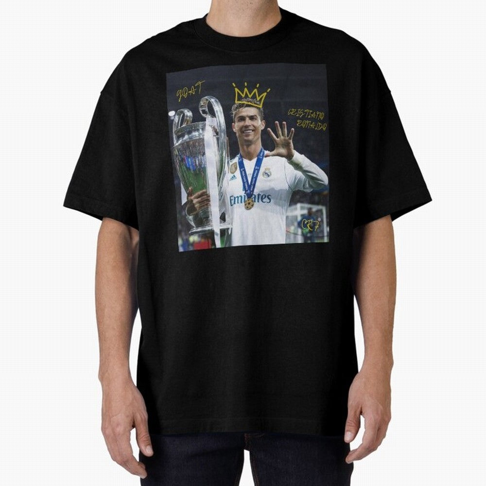 Cristiano Ronaldo- GOAT Oversized T-Shirt Make Every Kick Count in FIFA World Cup 2026 Group Stage Made for Cristiano Ronaldo, Netherlands Energy, Global Supporter Spirit, Legendary Goals, National Colors and Tournament Celebration; Ideal for