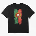 Vintage Portugal Flag Soccer Fan Design Oversized T-Shirt Celebrate the Road through FIFA World Cup 2026 Group Stage Spirit, Centered on England and Germany, CR7 and Messi, Vintage Soccer Flavor, Modern Football Stars, National Flags and Final