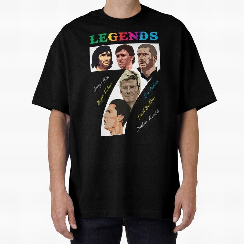 LEGENDS OF FOOTBALL Oversized T-Shirt Show Support during FIFA World Cup 2026 USA Canada Mexico Spirit, Filled with Argentina, France and Brazil, CR7 and Messi, Soccer Culture, Superstar Moments, National Team Dreams and Competitive Fire; Created