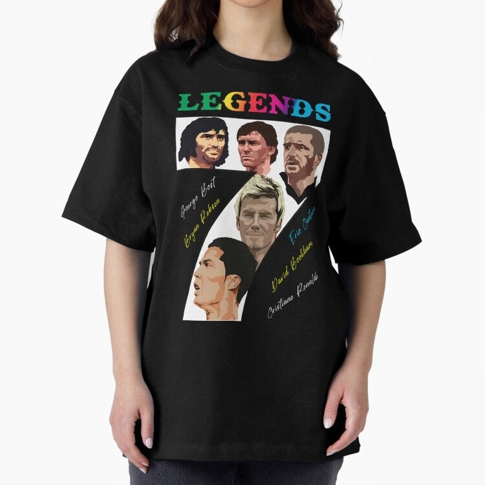 LEGENDS OF FOOTBALL Oversized T-Shirt Show Support during FIFA World Cup 2026 USA Canada Mexico Spirit, Filled with Argentina, France and Brazil, CR7 and Messi, Soccer Culture, Superstar Moments, National Team Dreams and Competitive Fire; Created