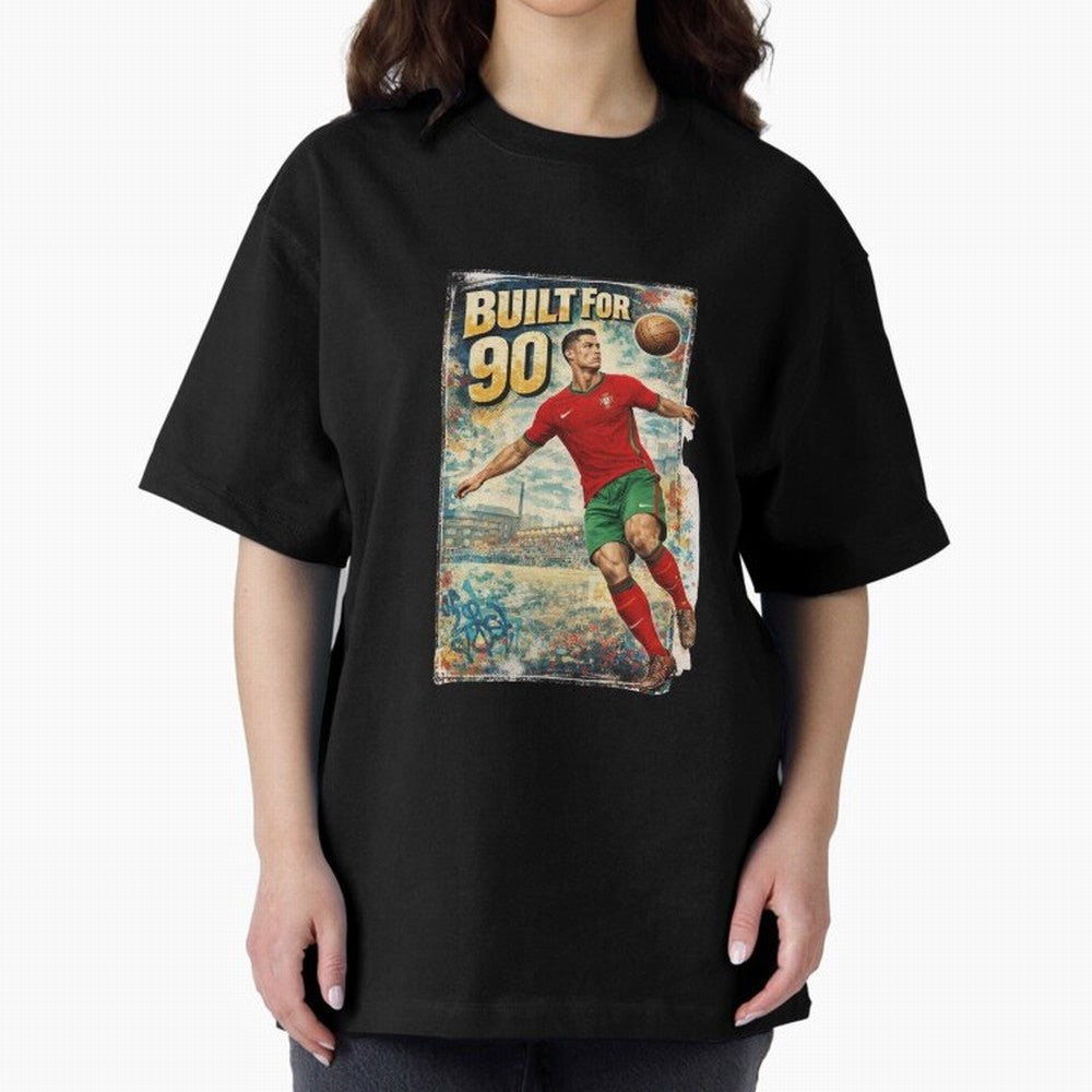 Built For 90 ¨C Vintage Football Streetwear Poster Oversized T-Shirt Honor Football Greatness during FIFA World Cup 2026 USA Canada Mexico for Fans of Haaland and France, Bringing Retro Football Energy, Iconic Rivalries, Trophy Chase Drama and