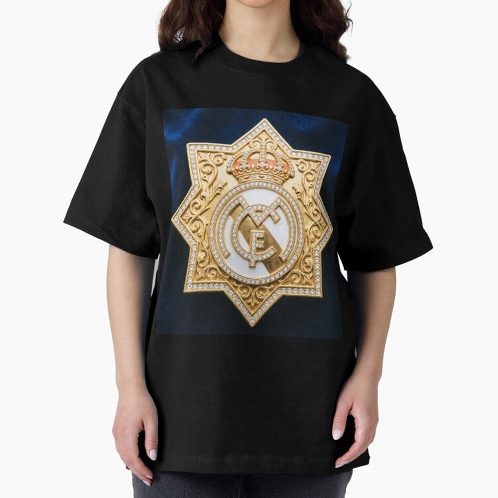 Escudo del Realma Oversized T-Shirt Join FIFA World Cup 2026 Group Stage for Fans of CR7 and Portugal, Spain and Germany, Bringing Retro Football Energy, Iconic Rivalries, Trophy Chase Drama and Stadium Atmosphere; Perfect for People Who Love