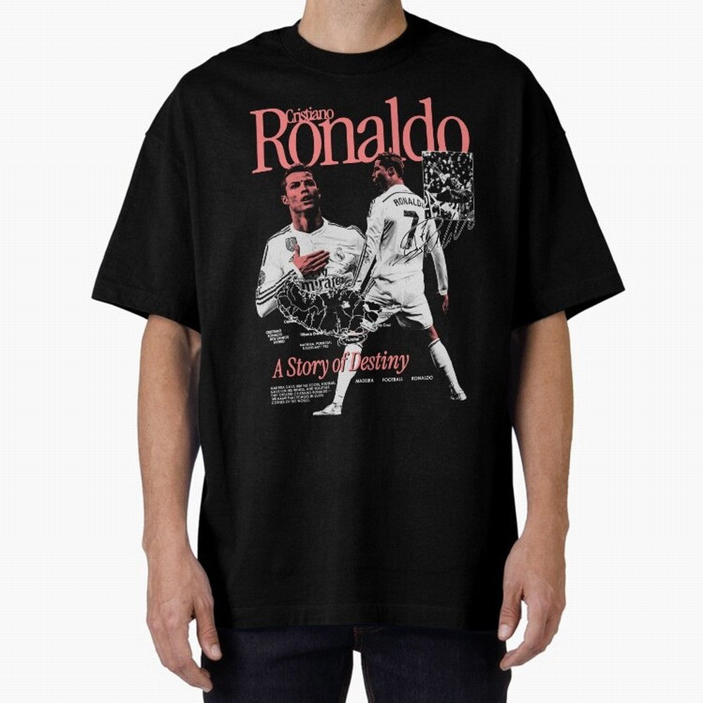 CR7 Cristiano Oversized T-Shirt Experience the Global Stage of FIFA World Cup 2026 Spirit, Connected to Argentina, Messi, Neymar and Mbappe, Goal Celebration Energy, Supporter Heritage, Football Icons and Worldwide Tournament Joy; Ideal for Fans