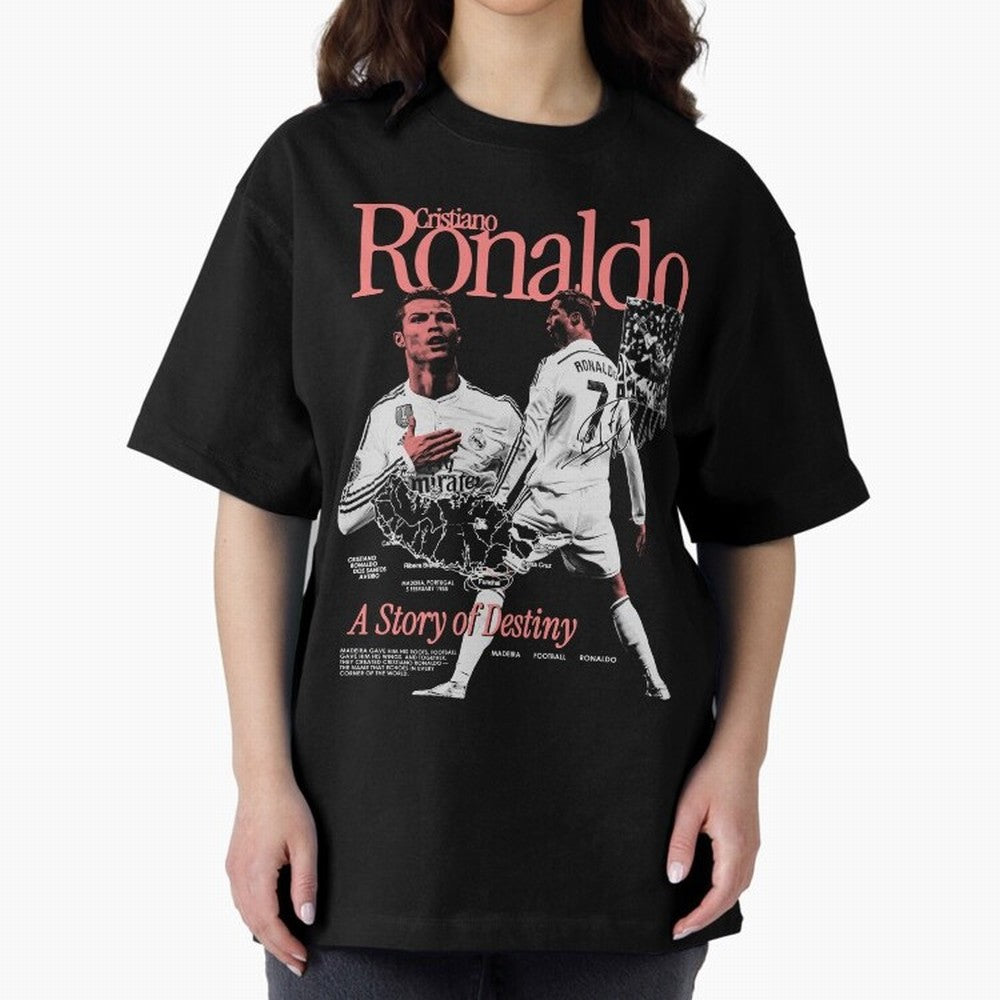 CR7 Cristiano Oversized T-Shirt Experience the Global Stage of FIFA World Cup 2026 Spirit, Connected to Argentina, Messi, Neymar and Mbappe, Goal Celebration Energy, Supporter Heritage, Football Icons and Worldwide Tournament Joy; Ideal for Fans