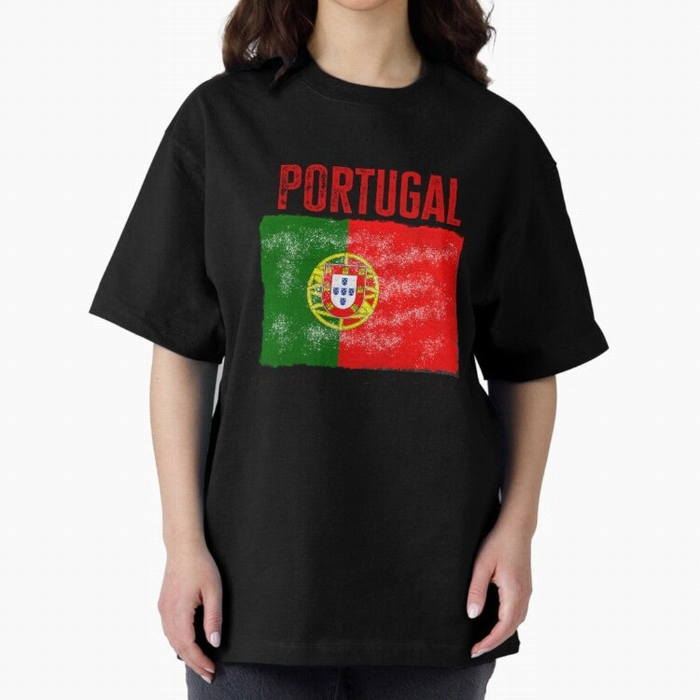 Portugal Oversized T-Shirt Share the Excitement of FIFA World Cup 2026 for Fans of Messi and England and Germany, Bringing Football Festival Excitement, Trophy Ambitions, Country Rivalries and Star Player Buzz; Ideal for Fans Who Follow Messi,