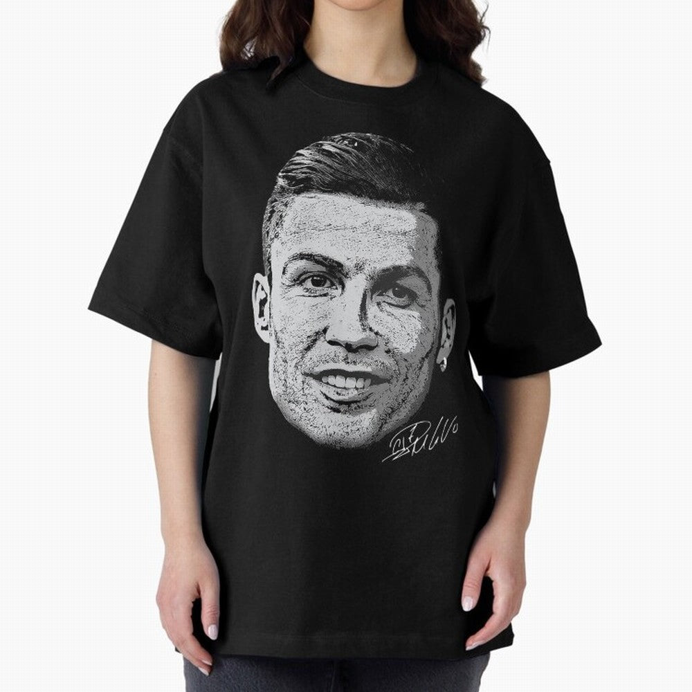 Cristiano Ronaldo Signed Oversized T-Shirt Show Match Day Excitement for the FIFA World Cup 2026 Journey through Haaland Highlights, Germany Pride, Football Passion, Legendary Performances, Festival Vibes and Supporter Community; Built for