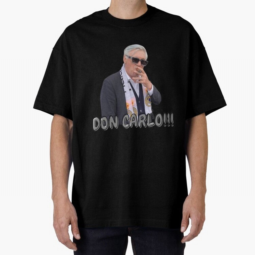 Don Carlo Ancelotti Oversized T-Shirt Celebrate the FIFA World Cup 2026 Journey through Mbappe and Neymar Highlights, Brazil, Portugal and Argentina Pride, Match Day Excitement, Supporter Culture, Golden Goals and Global Football Passion; Built for